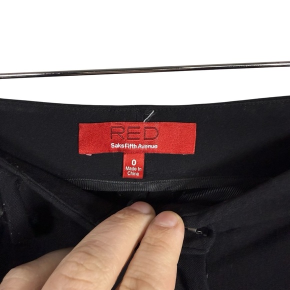 Saks Fifth Avenue Red Label Women’s Trousers Leather Detailing Black Size 0 - Picture 5 of 8